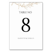 Botanischer Blumenstrauß Moderner Minimal Tischnummer (Vorderseite)