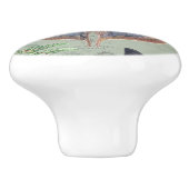 Botanischer Blumenstrauß Vintage Hütte 3 Keramikknauf (Seitenansicht)