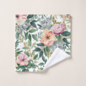 Botanischer Blumenstrauß Wasserfarbe Eukalyptusblä Badhandtuch Set (Waschlappen)