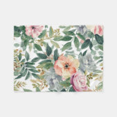 Botanischer Blumenstrauß Wasserfarbe Eukalyptusblä Fleecedecke (Vorderseite (Horizontal))