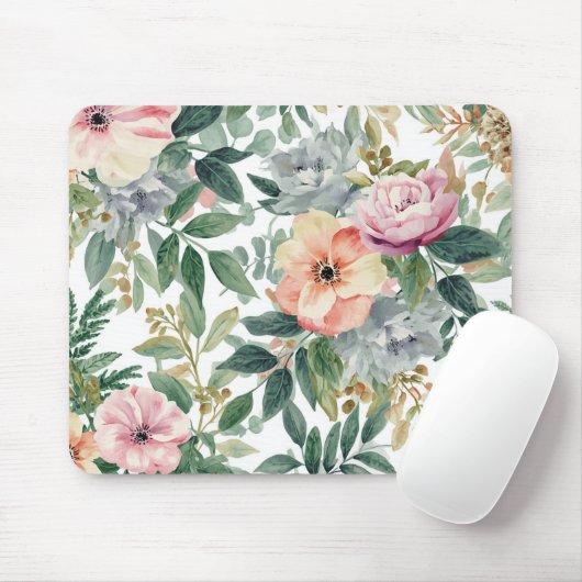 Botanischer Blumenstrauß Wasserfarbe Eukalyptusblä Mousepad (Mit Mouse)