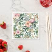 Botanischer Blumenstrauß Wasserfarbe Eukalyptusblä Serviette (Beispiel)