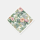Botanischer Blumenstrauß Wasserfarbe Eukalyptusblä Serviette (Ecke)