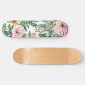 Botanischer Blumenstrauß Wasserfarbe Eukalyptusblä Skateboard (Horizontal)