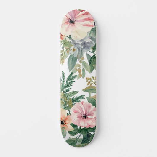 Botanischer Blumenstrauß Wasserfarbe Eukalyptusblä Skateboard (Vorderseite)