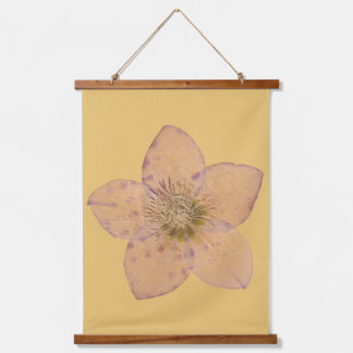 Botanischer Blumenwandteppich - Minimalistisches P Wandteppich Mit Holzrahmen