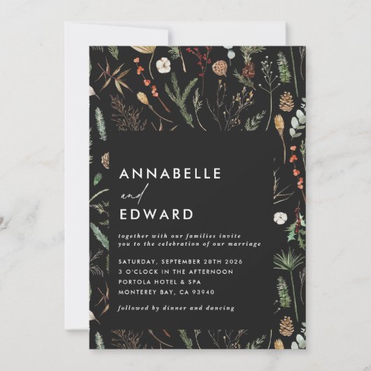 Botanischer Blumenzauber aus Foto Einladung (Vorderseite)