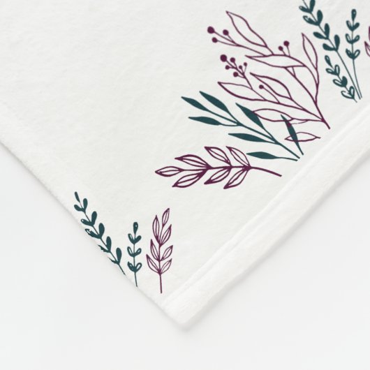 Botanischer Blumenzauber Fleecedecke (Ecke)