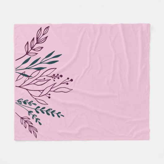 Botanischer Blumenzauber Fleecedecke (Vorderseite (Horizontal))