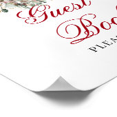 Botanischer Blush Burgunder Gold Gästebuch Poster (Ecke)