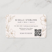 Botanischer Blush QR Code Professional Visitenkarte (Rückseite)