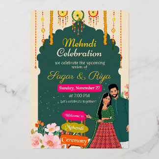 Botanischer Blütenponydelft Folieneinladung