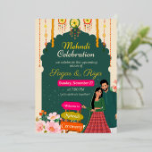 Botanischer Blütenponydelft Folieneinladung (Stehend vorne)