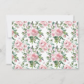 Botanischer Blütenrosa Peony Greenery Blumenrahmen Mitteilungskarte (Rückseite)