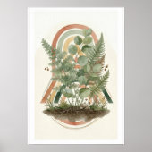 Botanischer Bogen Grünpflanzen Kunst Druck | Boho Poster (Vorne)
