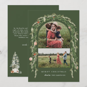 Botanischer Bogen Moderne Foto Weihnachten Urlaub Einladung