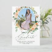 Botanischer Boho Bloom Foto Abschluss Ankündigung (Stehend Vorderseite)