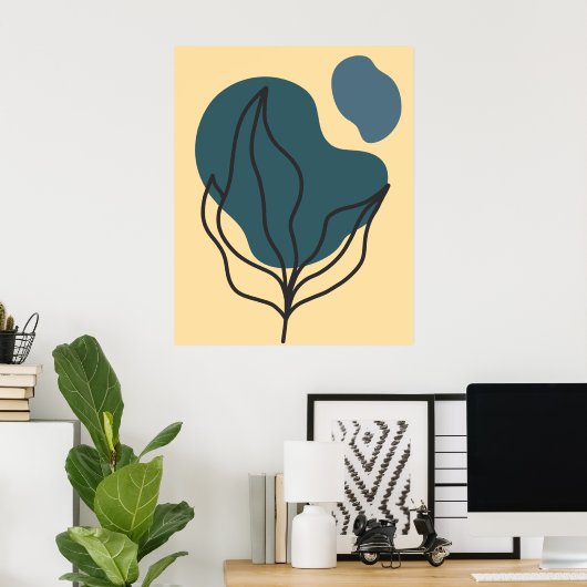 Botanischer Boho Bloom Poster Print (Heimbüro)