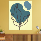 Botanischer Boho Bloom Print Leinwanddruck (Insitu (Wohnzimmer))