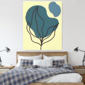Botanischer Boho Bloom Print Leinwanddruck (Insitu (Schlafzimmer))