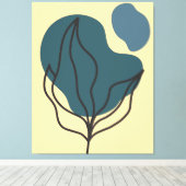 Botanischer Boho Bloom Print Leinwanddruck (Insitu (Holzboden))