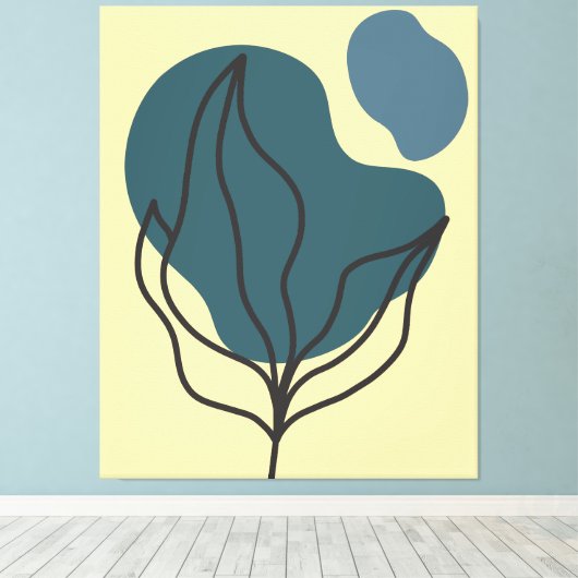 Botanischer Boho Bloom Print Leinwanddruck (Insitu (Holzboden))