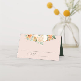 Botanischer Boho Blush Pink Grüne Blumenzwiese Platzkarte