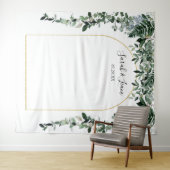 Botanischer Boho-Bogen-Hochzeits-Fotobooth- Hinter Wandteppich (Beispiel (Horizontal))