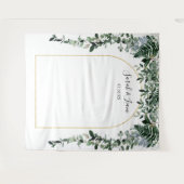 Botanischer Boho-Bogen-Hochzeits-Fotobooth- Hinter Wandteppich (Vorderseite (Horizontal))