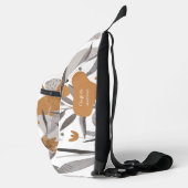 Botanischer Boho Chic Zitat Floral Ihr Name Crossbody Bag (Rechts)