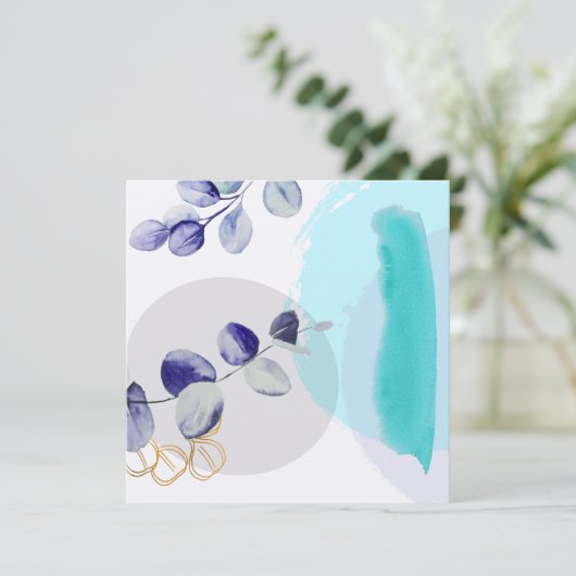 Botanischer Boho Cyan Lila (Stehend Vorderseite)