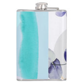 Botanischer Boho Cyan Lila Flachmann (Rückseite)