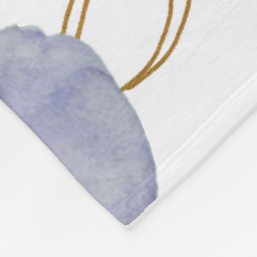 Botanischer Boho Cyan Lila Fleecedecke (Ecke)