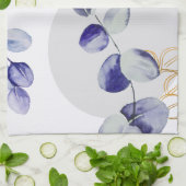 Botanischer Boho Cyan Lila Geschirrtuch (Gefaltet)