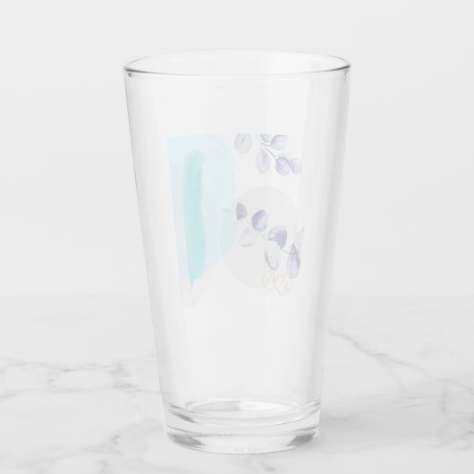 Botanischer Boho Cyan Lila Glas (Rückseite)