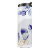 Botanischer Boho Cyan Lila Thermosbecher (Nach links gedreht)