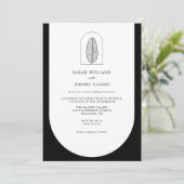 Botanischer Boho Elegant Feierliche Hochzeit | Ein Einladung (Stehend Vorderseite)