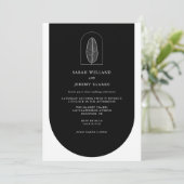 Botanischer Boho Elegant Feierliche Hochzeit | Ein Einladung (Stehend Vorderseite)