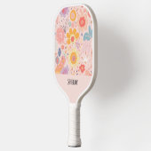 Botanischer Boho Floral Abstrakt Personalisiert Pickleball Schläger (Links)