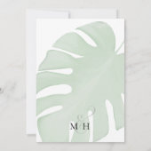 Botanischer Boho Foliage Green Palm Leaf Wasserfar Einladung (Rückseite)