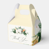 Botanischer Boho Greenery Blumengelbe Hochzeit Geschenkschachtel (Rückseite)