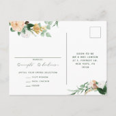 Botanischer Boho Greenery Neutral White Wedding RS Einladungspostkarte (Rückseite)