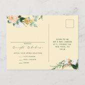 Botanischer Boho Greenery Pastel Yellow Wedding RS Einladungspostkarte (Rückseite)