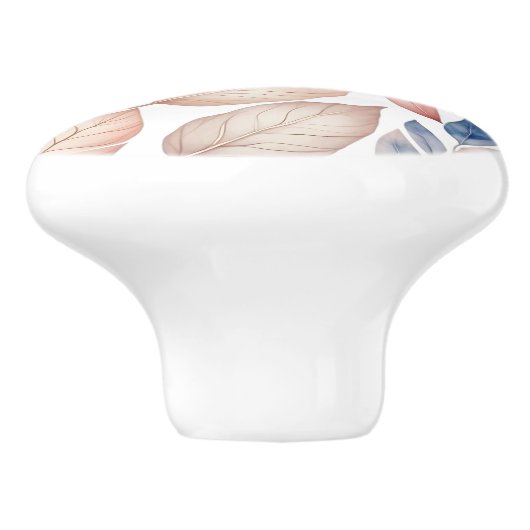 Botanischer Boho Herbstleaves Muster Keramikknauf (Seitenansicht)