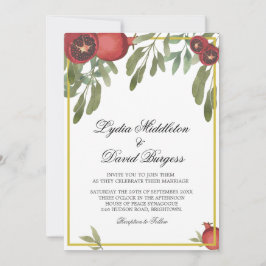 Botanischer Boho Hochzeit Elegante Landschaft Einladung