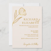 Botanischer Boho Minimal Wedding Einladung (Vorderseite)