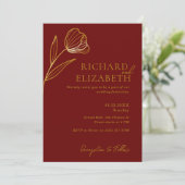 Botanischer Boho Minimal Wedding Einladung (Stehend Vorderseite)