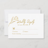 Botanischer Boho Minimal Wedding RSVP Karte (Vorderseite)