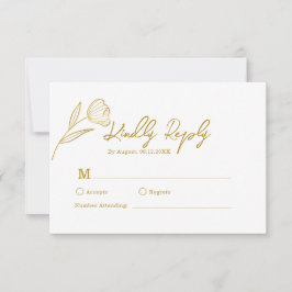 Botanischer Boho Minimal Wedding RSVP Karte