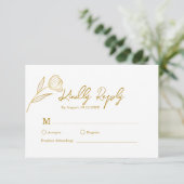 Botanischer Boho Minimal Wedding RSVP Karte (Stehend Vorderseite)